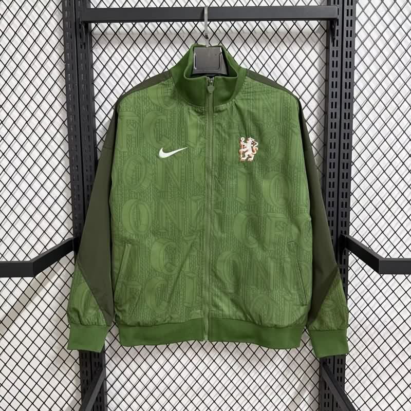 AAA Quality Chelsea 25/26 Green Soccer Windbreaker AAA Quality Chelsea 25/26 Green Soccer Windbreaker