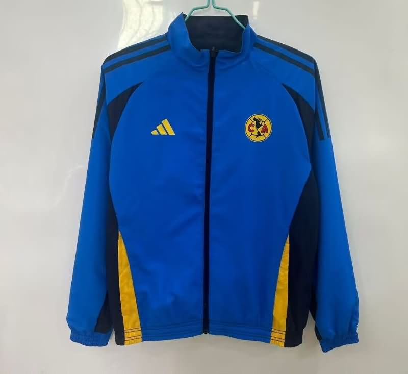 AAA Quality Club America 25/26 Dark Blue Blue Reversible Soccer Windbreaker