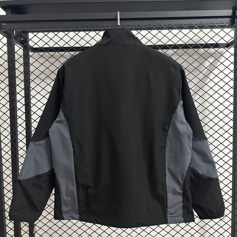 AAA Quality Dortmund 25/26 Black Grey Reversible Soccer Windbreaker