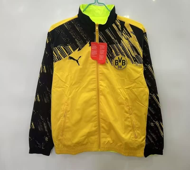 AAA Quality Dortmund 25/26 Yellow Green Reversible Soccer Windbreaker