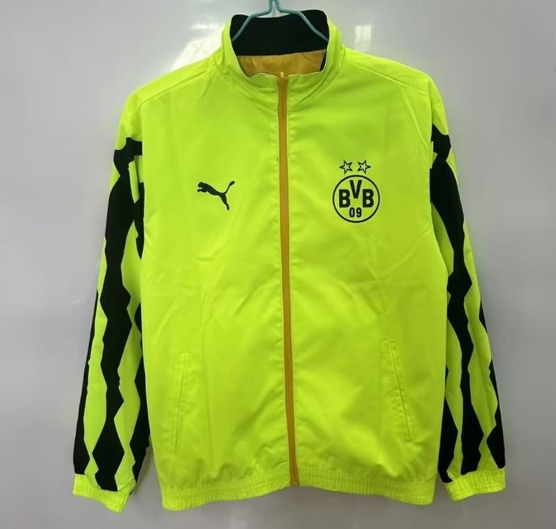 AAA Quality Dortmund 25/26 Yellow Green Reversible Soccer Windbreaker
