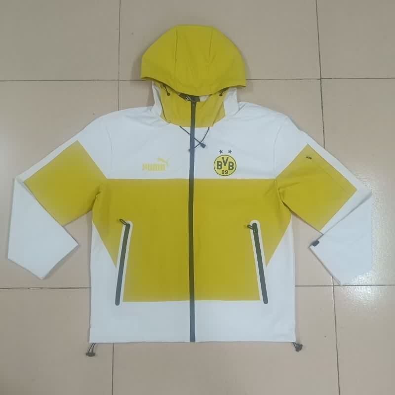AAA Quality Dortmund 25/26 Yellow White Soccer Windbreaker