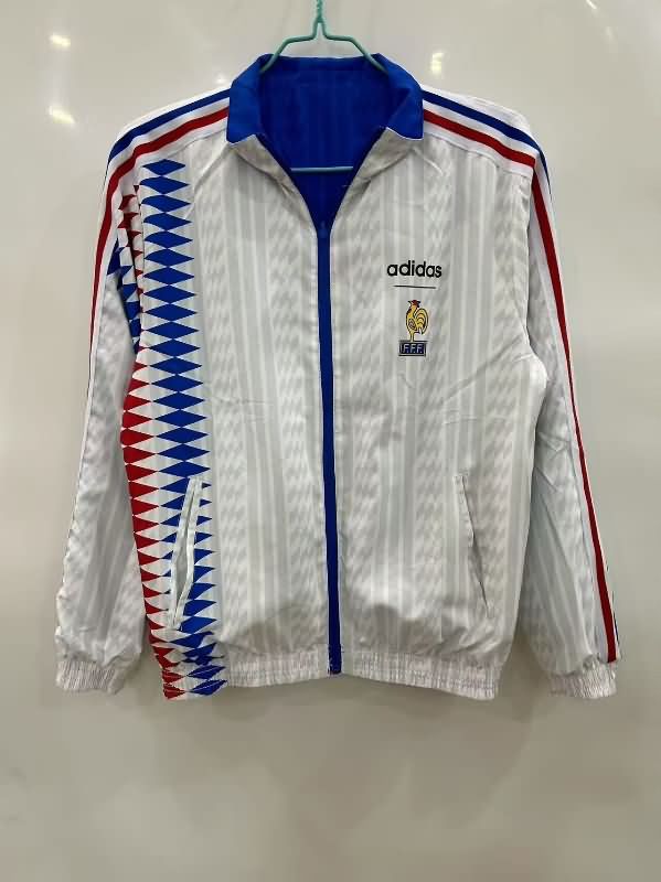 AAA Quality France 2025 Blue White Reversible Soccer Windbreaker