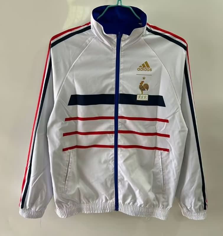 AAA Quality France 2025 Blue White Reversible Soccer Windbreaker 02