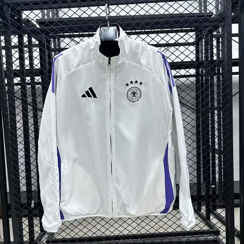 AAA Quality Germany 2025 White Soccer Windbreaker