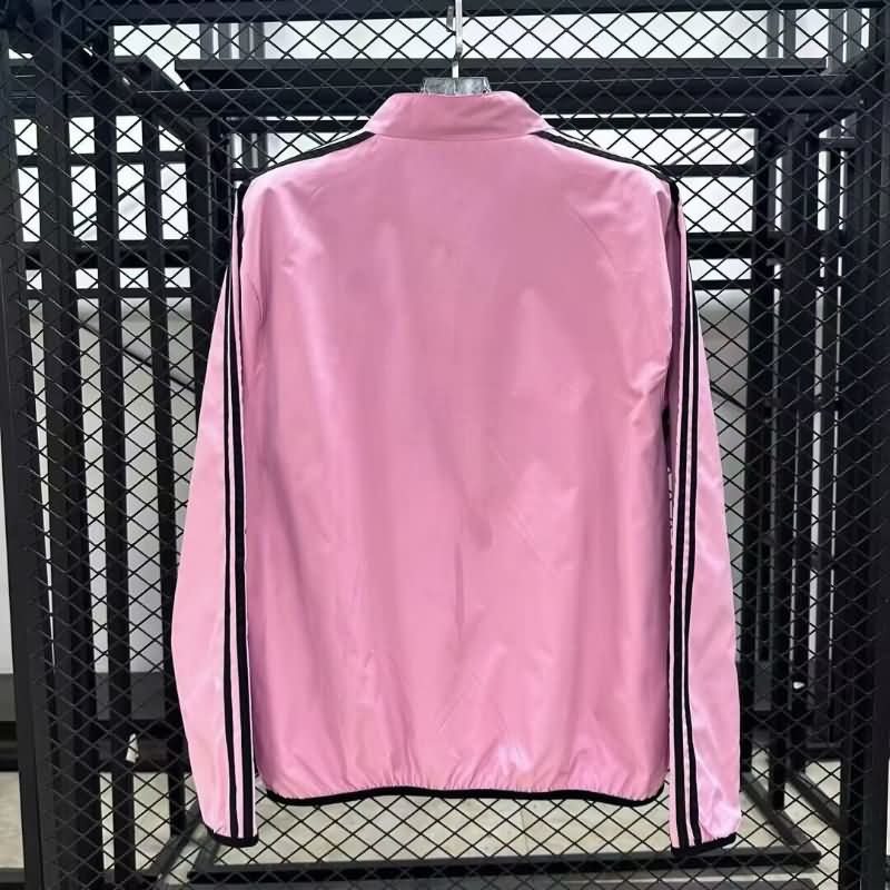 AAA Quality Inter Miami 2025 Pink Black Reversible Soccer Windbreaker