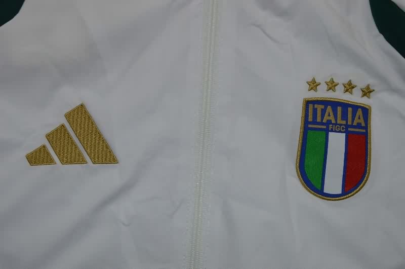 AAA Quality Italy 2026 White Soccer Windbreaker