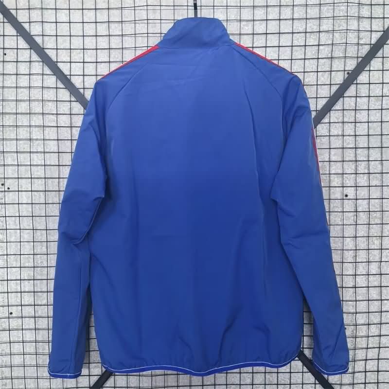 AAA Quality Italy 2025 Blue White Reversible Soccer Windbreaker