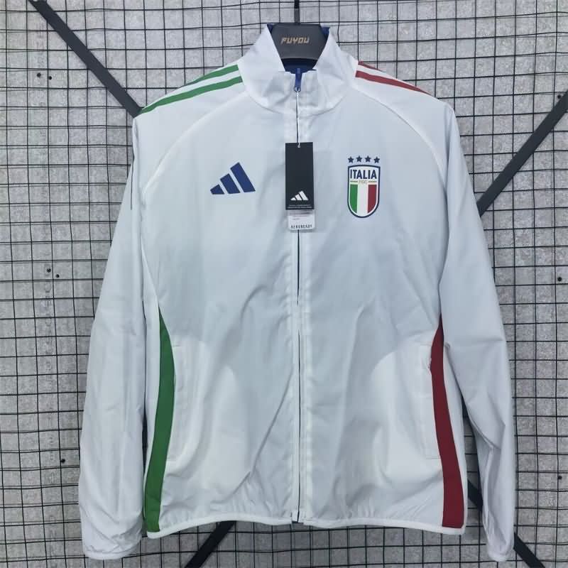 AAA Quality Italy 2025 Blue White Reversible Soccer Windbreaker