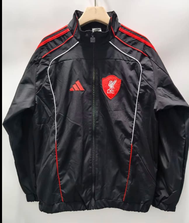AAA Quality Liverpool 25/26 Black Soccer Windbreaker 04