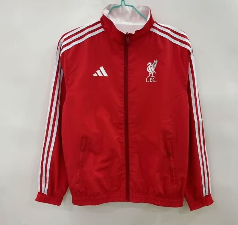 AAA Quality Liverpool 25/26 Red White Reversible Soccer Windbreaker