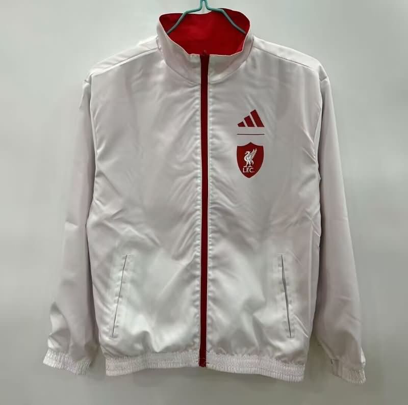 AAA Quality Liverpool 25/26 Red White Reversible Soccer Windbreaker