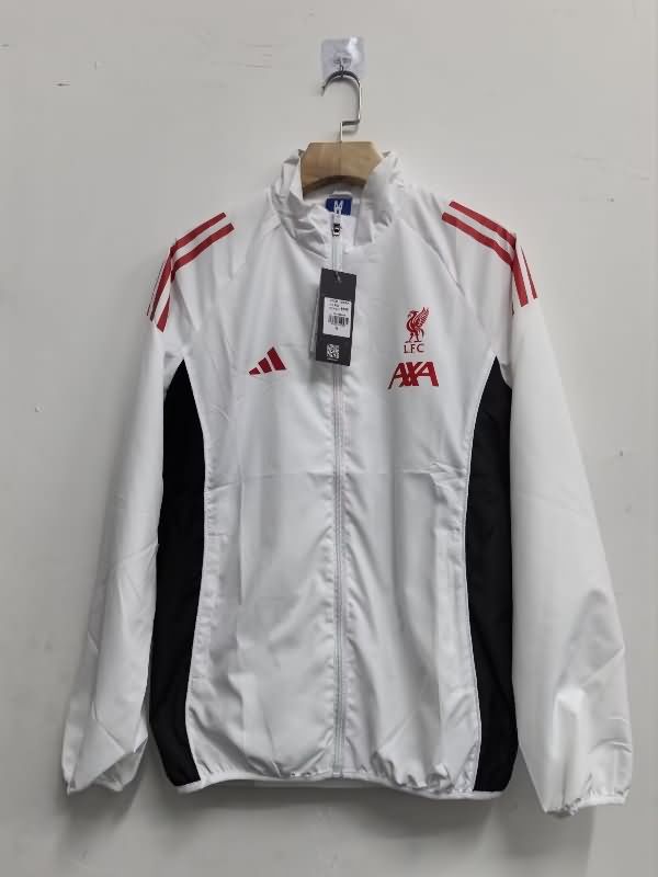 AAA Quality Liverpool 25/26 White Soccer Windbreaker