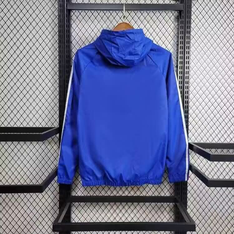 AAA Quality Lyon 25/26 Blue Soccer Windbreaker