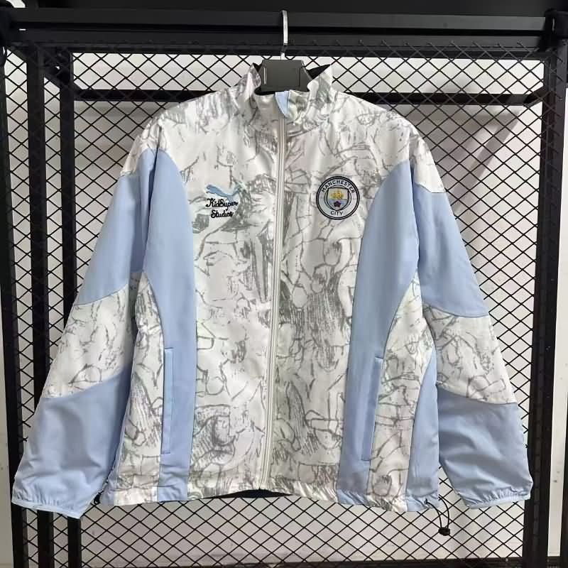 AAA Quality Manchester City 25/26 Dark Blue White Reversible Soccer Windbreaker