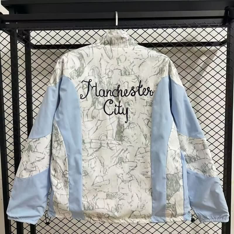 AAA Quality Manchester City 25/26 Dark Blue White Reversible Soccer Windbreaker