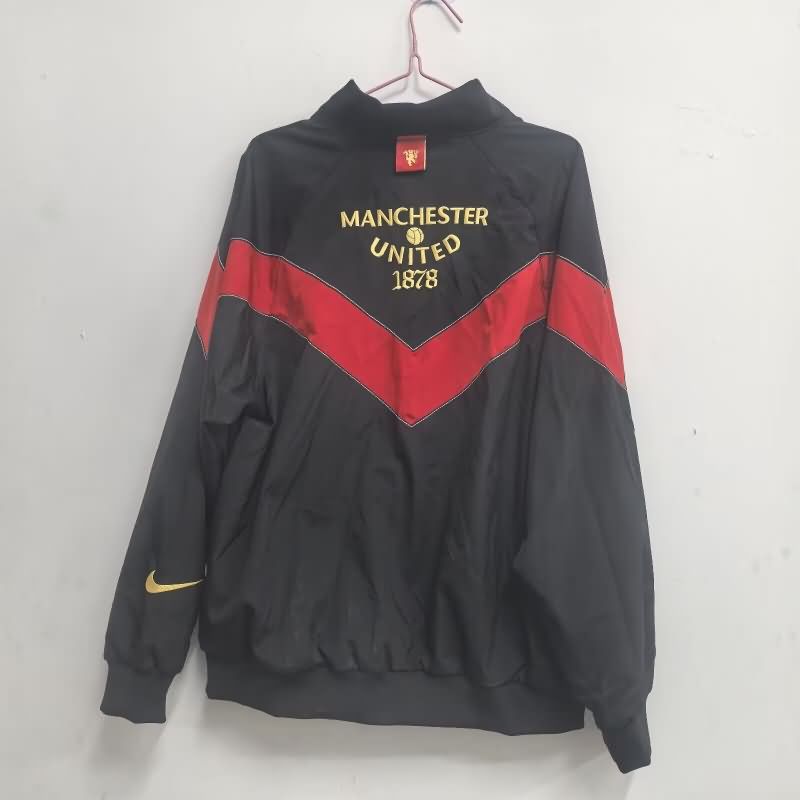AAA Quality Manchester United 25/26 Black Soccer Windbreaker