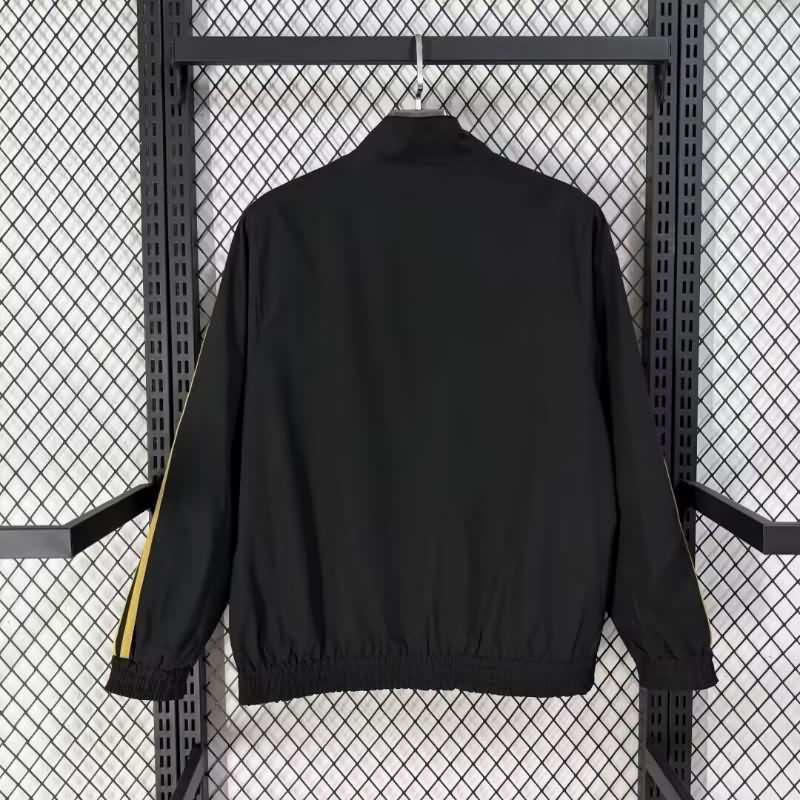 AAA Quality Manchester United 25/26 Black Red Reversible Soccer Windbreaker