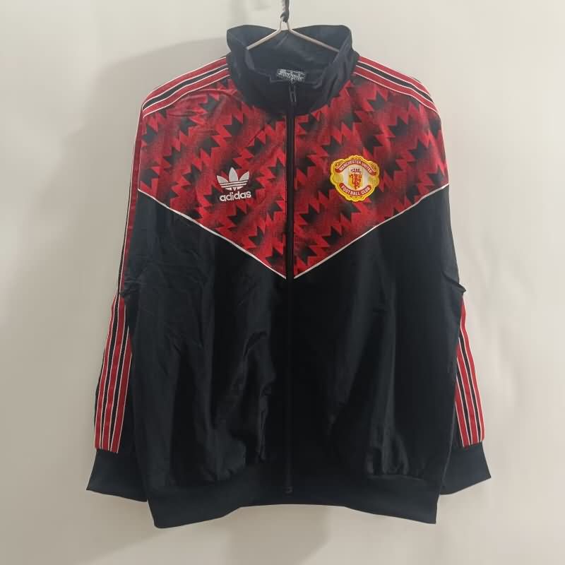 AAA Quality Manchester United 25/26 Red Black Soccer Windbreaker AAA Quality Manchester United 25/26 Red Black Soccer Windbreaker