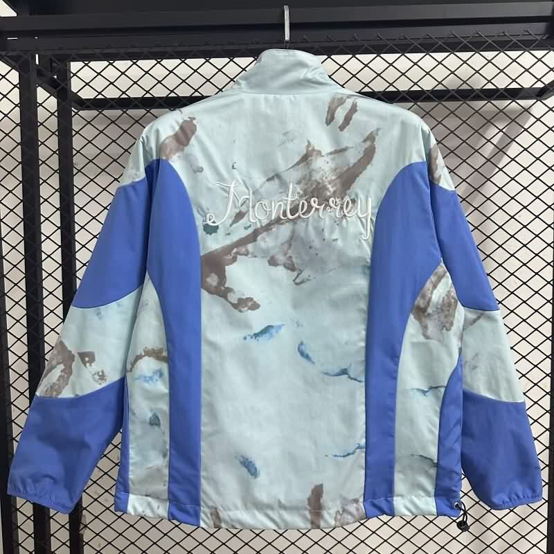 AAA Quality Monterrey 25/26 Blue White Reversible Soccer Windbreaker