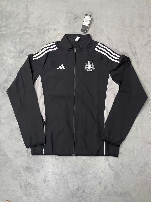 AAA Quality Newcastle United 25/26 Black Soccer Windbreaker