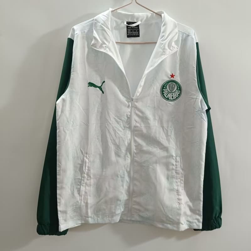 AAA Quality Palmeiras 2025 White Soccer Windbreaker AAA Quality Palmeiras 2025 White Soccer Windbreaker