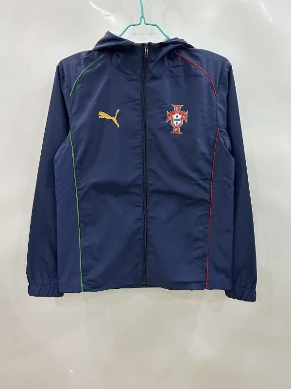 AAA Quality Portugal 2025 Dark Blue Soccer Windbreaker AAA Quality Portugal 2025 Dark Blue Soccer Windbreaker