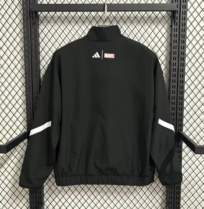 AAA Quality Real Madrid 25/26 Black Soccer Windbreaker 04