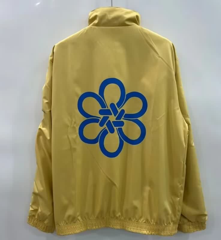 AAA Quality Real Madrid 25/26 Blue Yellow Reversible Soccer Windbreaker