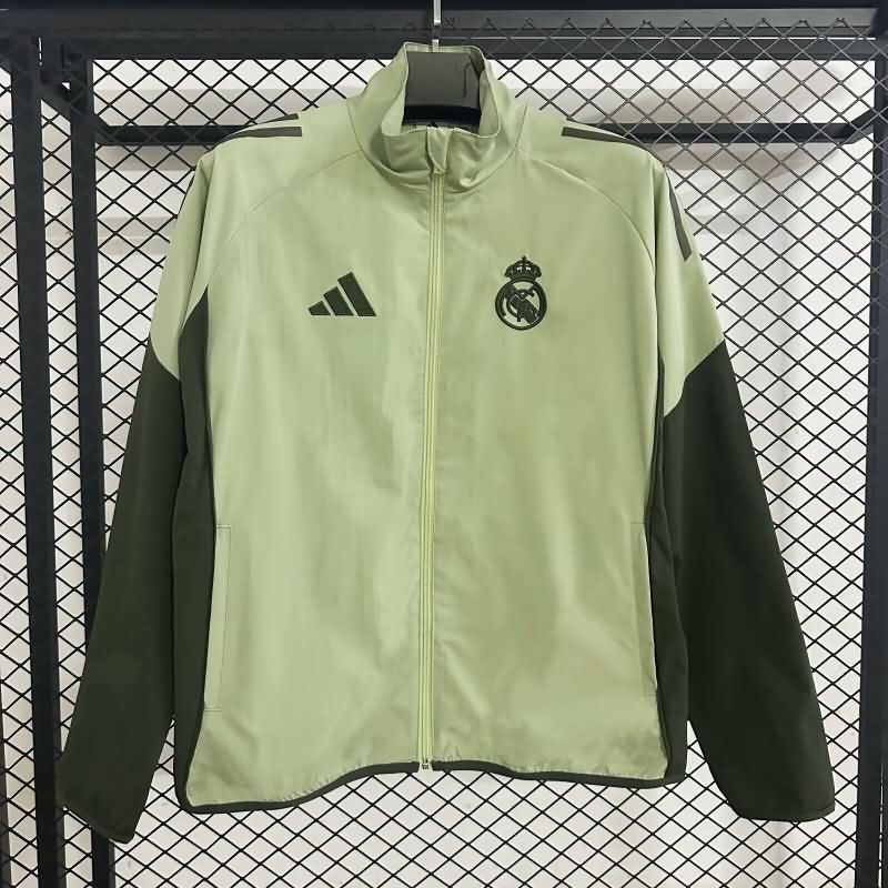 AAA Quality Real Madrid 25/26 Green Soccer Windbreaker 02