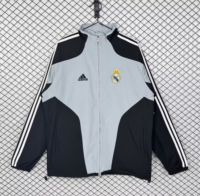 AAA Quality Real Madrid 25/26 Grey Soccer Windbreaker 02