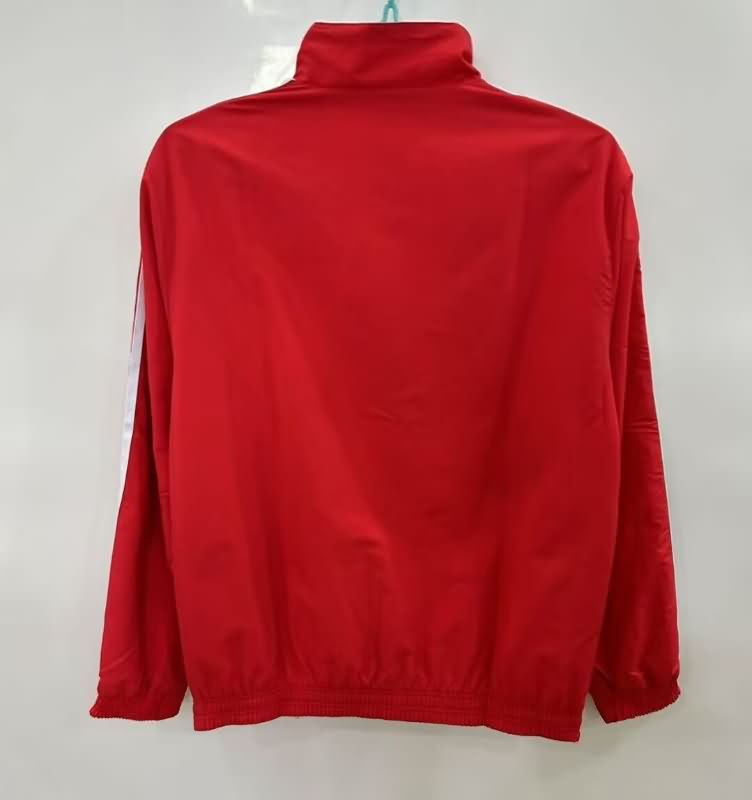 AAA Quality Real Madrid 25/26 Red White Reversible Soccer Windbreaker