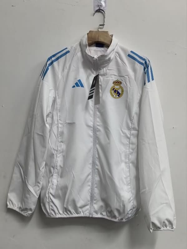 AAA Quality Real Madrid 25/26 White Soccer Windbreaker 03