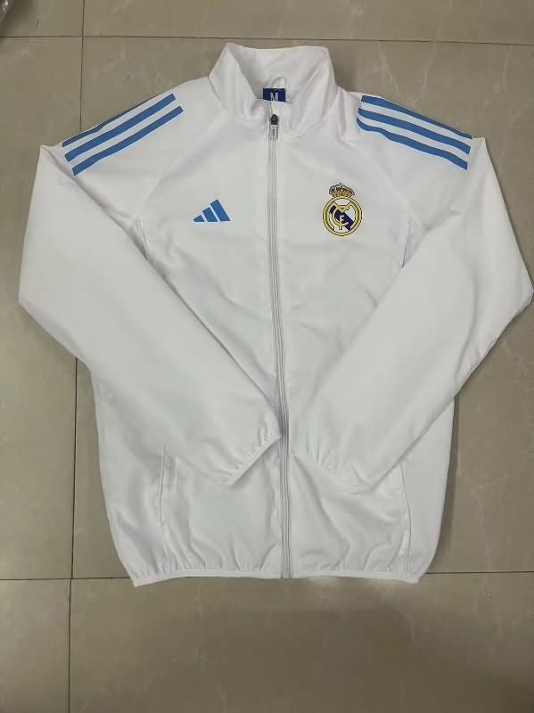 AAA Quality Real Madrid 25/26 White Soccer Windbreaker 04
