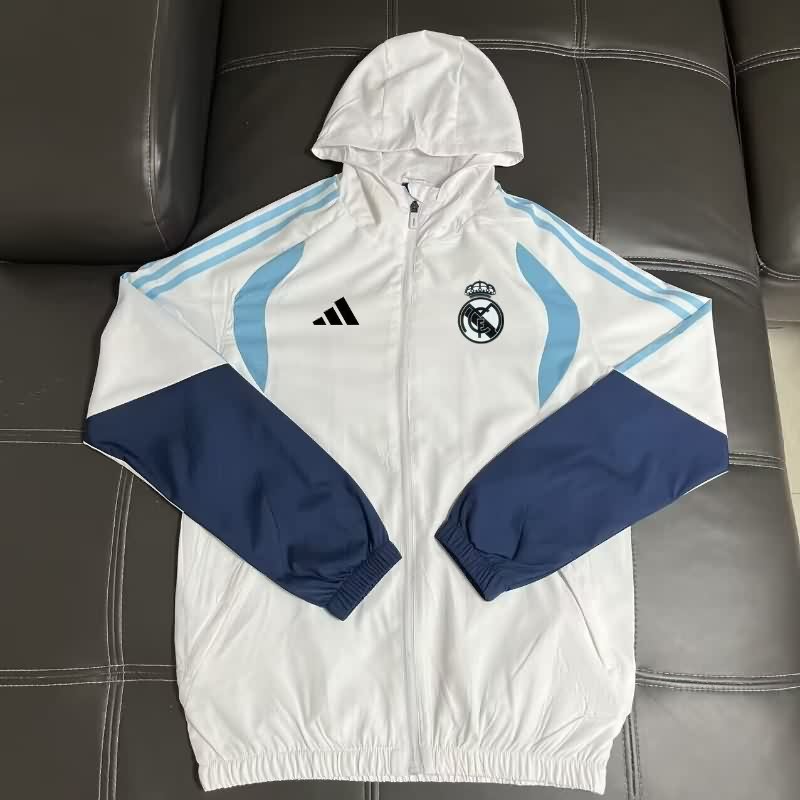 AAA Quality Real Madrid 25/26 White Soccer Windbreaker 07