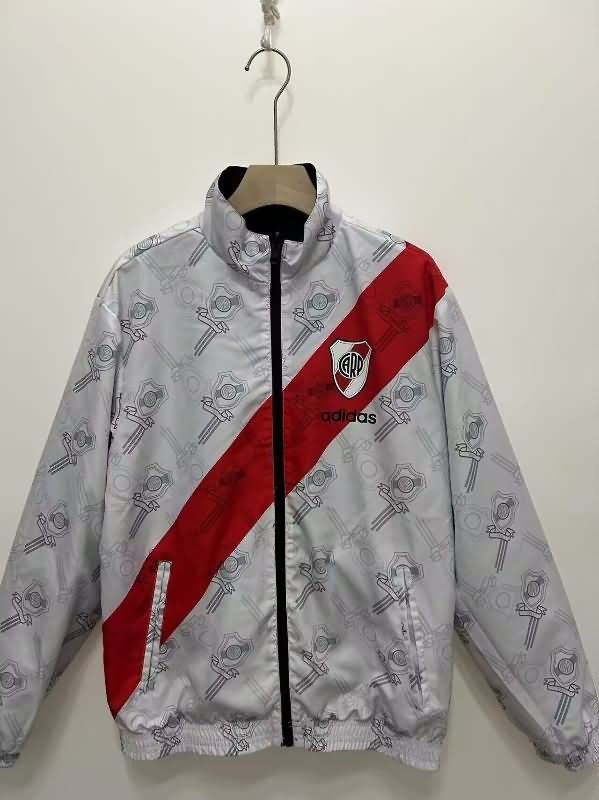 River Plate Soccer Windbreaker Grey Black Reversible Replica 2025 River Plate Soccer Windbreaker Grey Black Reversible Replica 2025