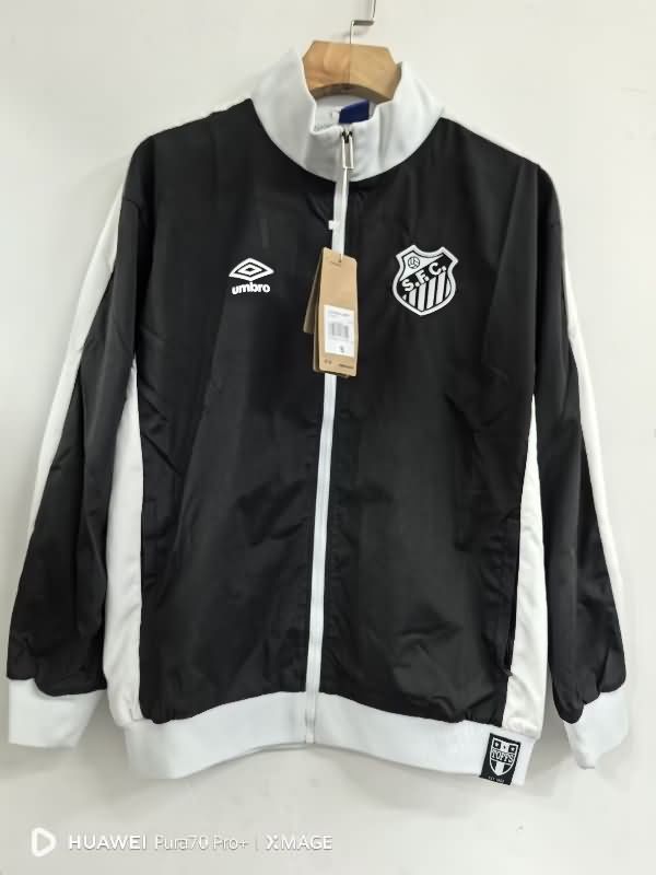 Santos Soccer Windbreaker 02 Black Replica 2025
