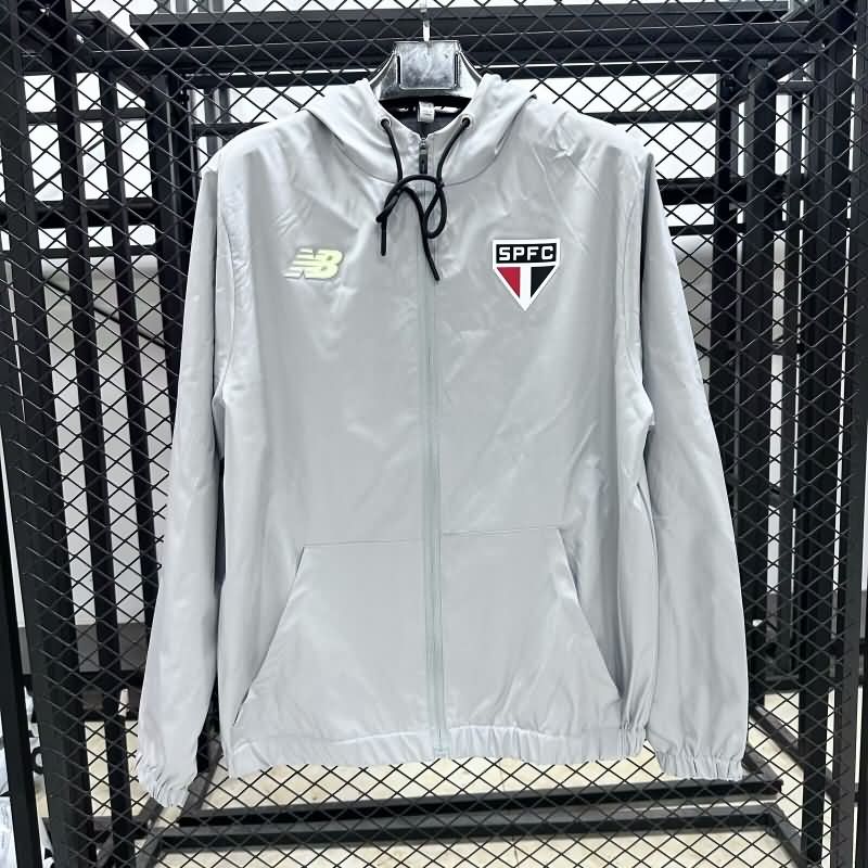 AAA Quality Sao Paulo 2025 Grey Soccer Windbreaker