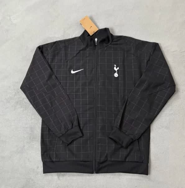 AAA Quality Tottenham Hotspur 25/26 Black Soccer Windbreaker AAA Quality Tottenham Hotspur 25/26 Black Soccer Windbreaker
