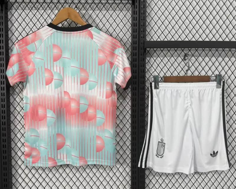 Kids Belgium 2026 World Cup Away Soccer Jersey And Shorts