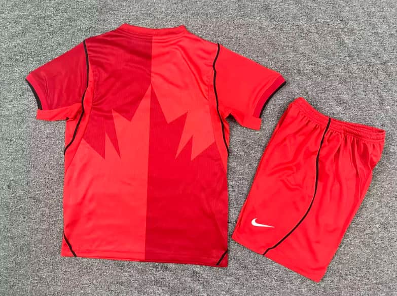 Kids Canada 2026 World Cup Home Soccer Jersey And Shorts