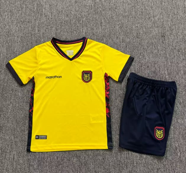 Kids Ecuador 2026 Home Soccer Jersey And Shorts