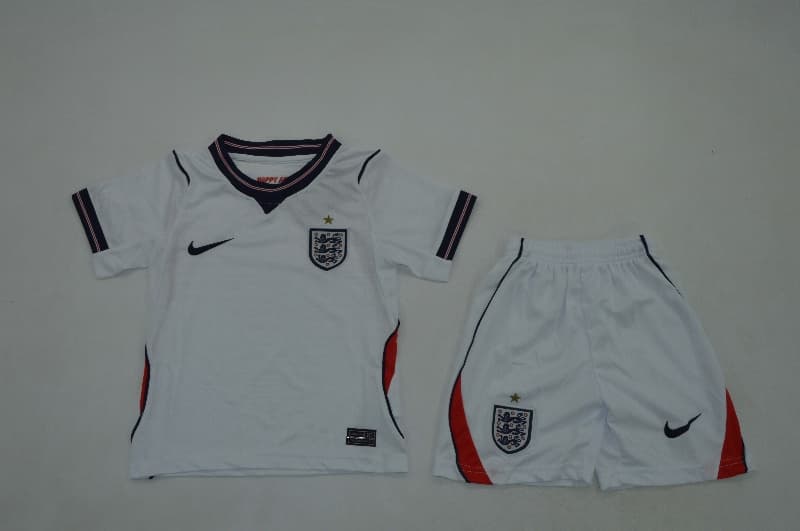 Kids England 2026 World Cup Home Soccer Jersey And Shorts