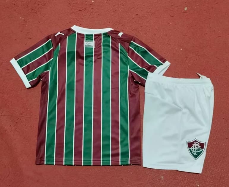 Kids Fluminense 2026 Home Soccer Jersey And Shorts