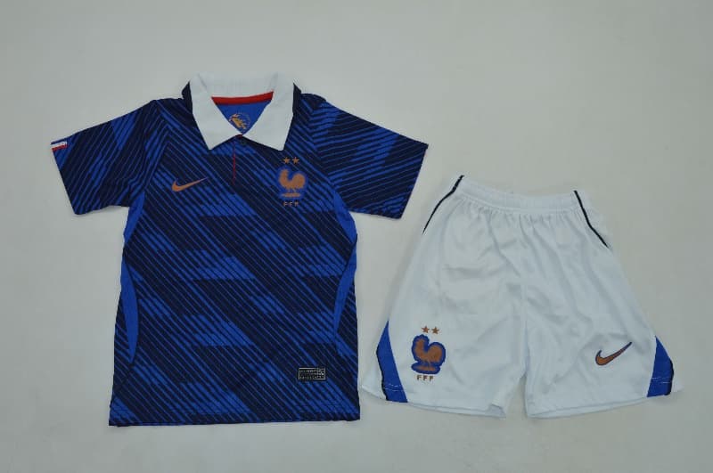 Kids France 2026 World Cup Home Soccer Jersey And Shorts