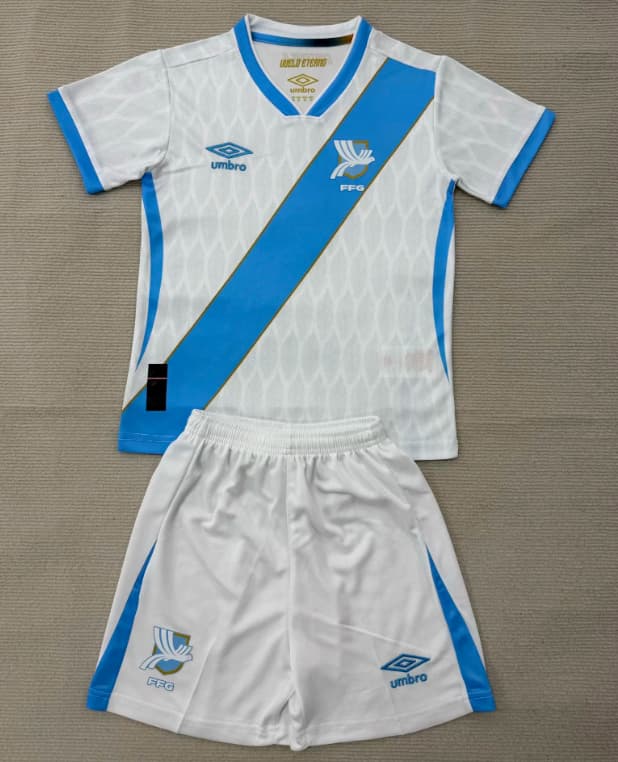 Kids Guatemala 2026 Home Soccer Jersey And Shorts
