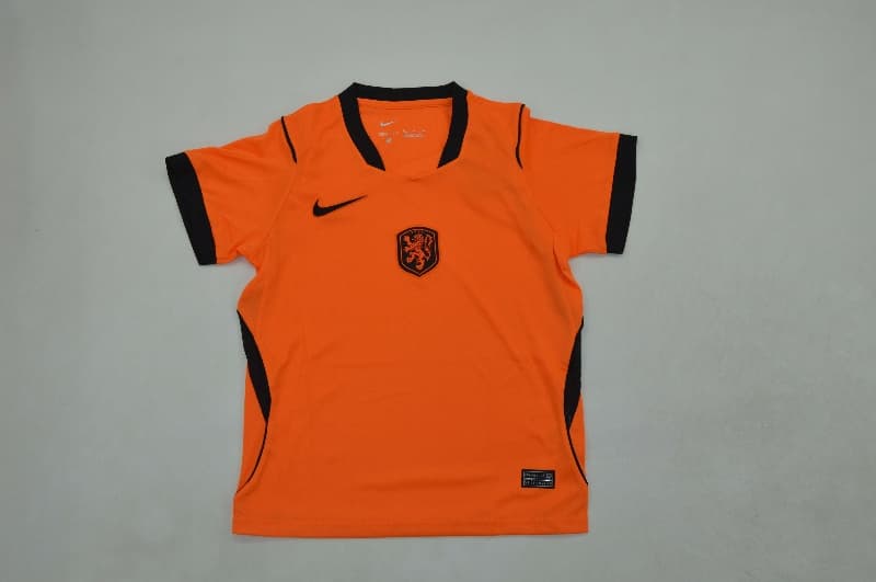 Kids Netherlands 2026 World Cup Home Soccer Jersey And Shorts