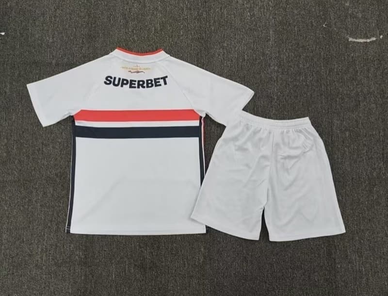 Kids Sao Paulo 2026 Home Soccer Jersey And Shorts