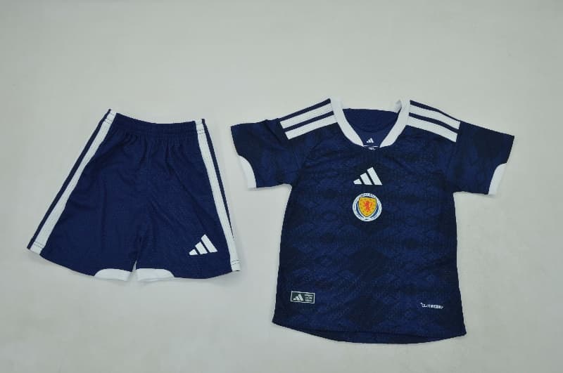 Kids Scotland 2026 Home Soccer Jersey And Shorts (Player)