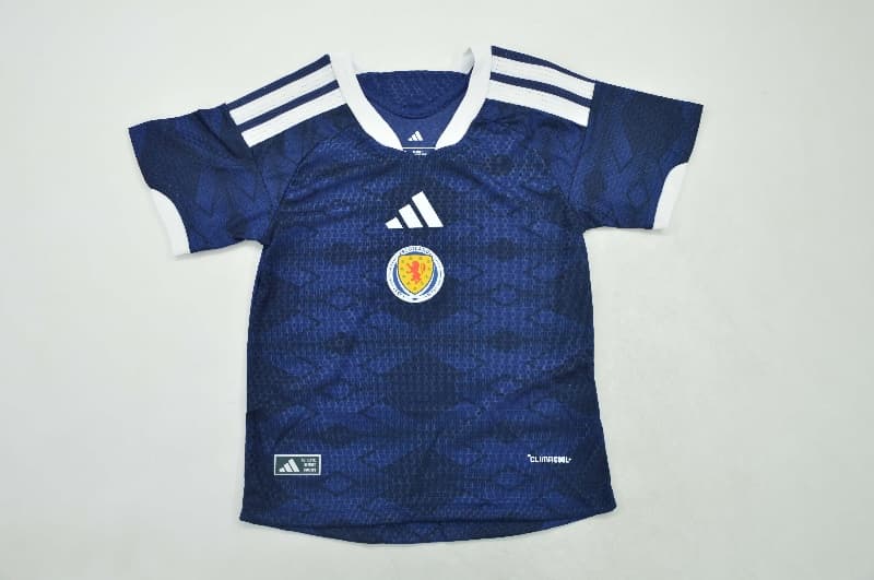 Kids Scotland 2026 Home Soccer Jersey And Shorts (Player)